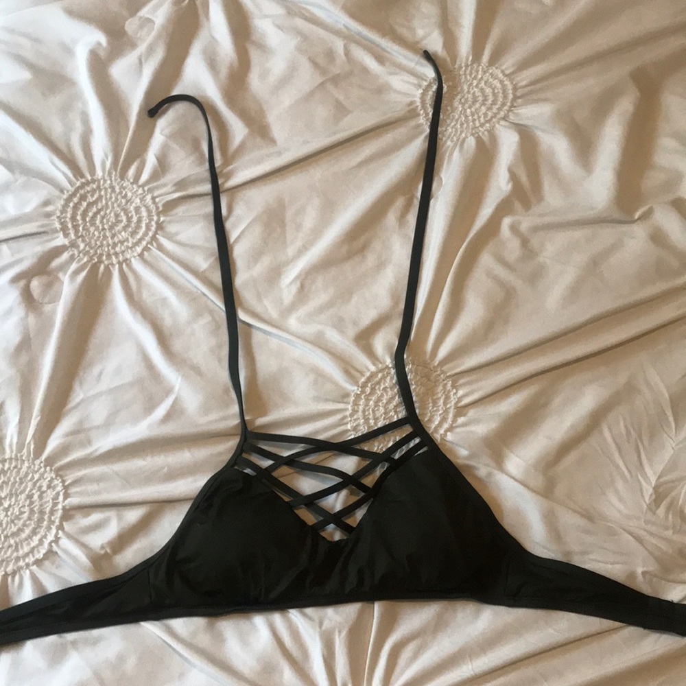 Strappy Olive Green Bikini Top